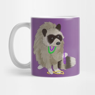 Paper craft Mardi Gras raccoon Mug